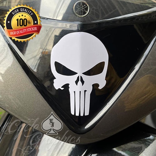 2 Adesivi Teschio Del Punitore - Decalcomanie In Vinile Per Auto, Moto, Laptop, Skateboard