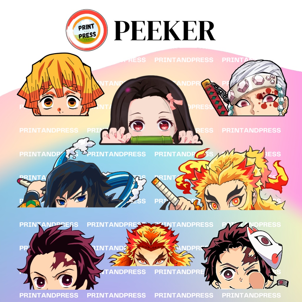 Peeker Sticker Tumbler Glossy Waterproof Anime - Demon Slayer Sale 