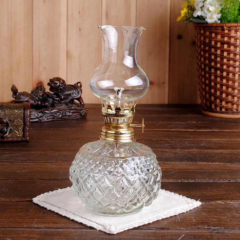 Indoor Oil Lamp,Classic Oil Lamp with Clear Glass Lampshade,Home Church Supplies Shopee