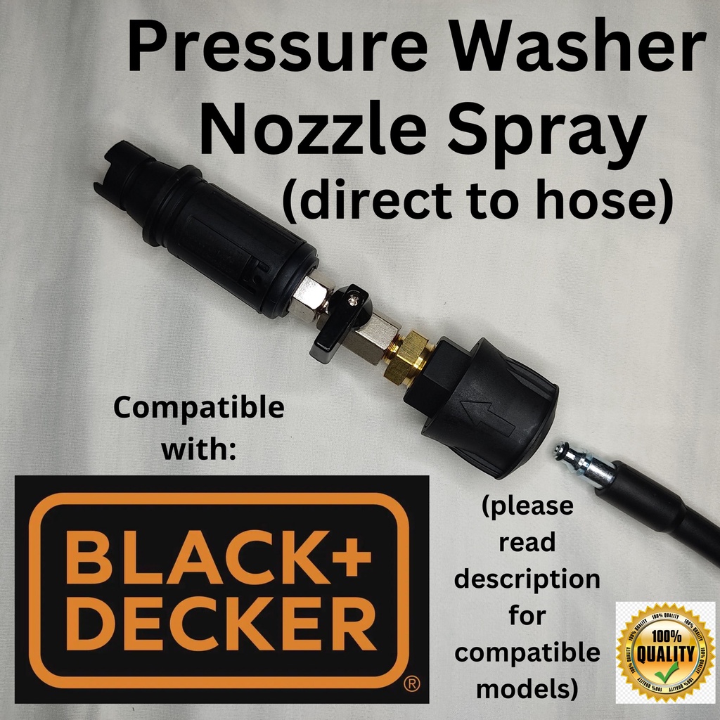 BLACK AND DECKER SHORT NOZZLE SPRAY PRESSURE WASHER DIRECT TO HOSE PW1400S PW1470TD BW13 BW15