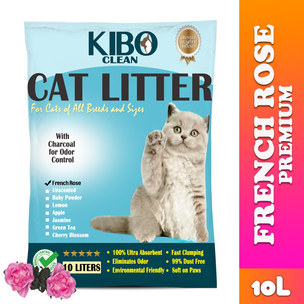 Kibo Clean Clumping and Odor Control Cat Litter Charcoal Premium French ...
