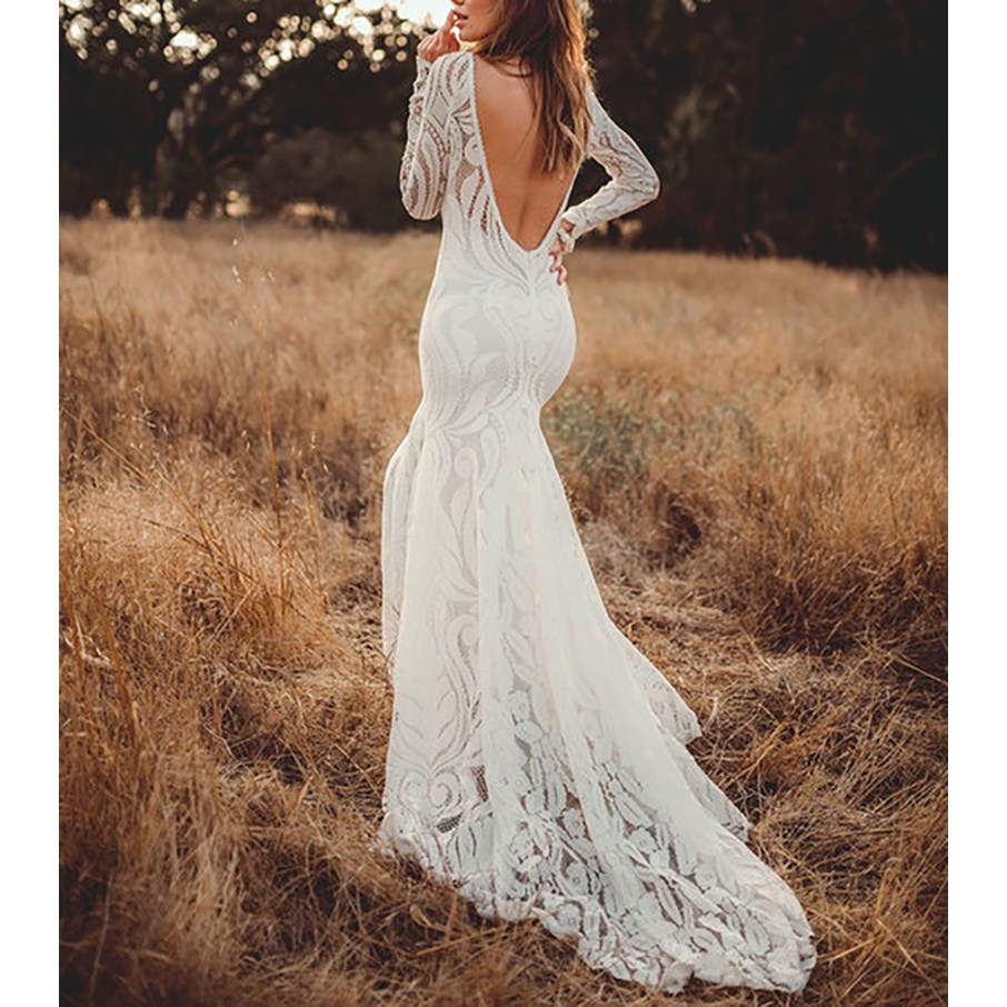 Sophie Backless Wedding Dress Dreamers And Lovers, 51% OFF
