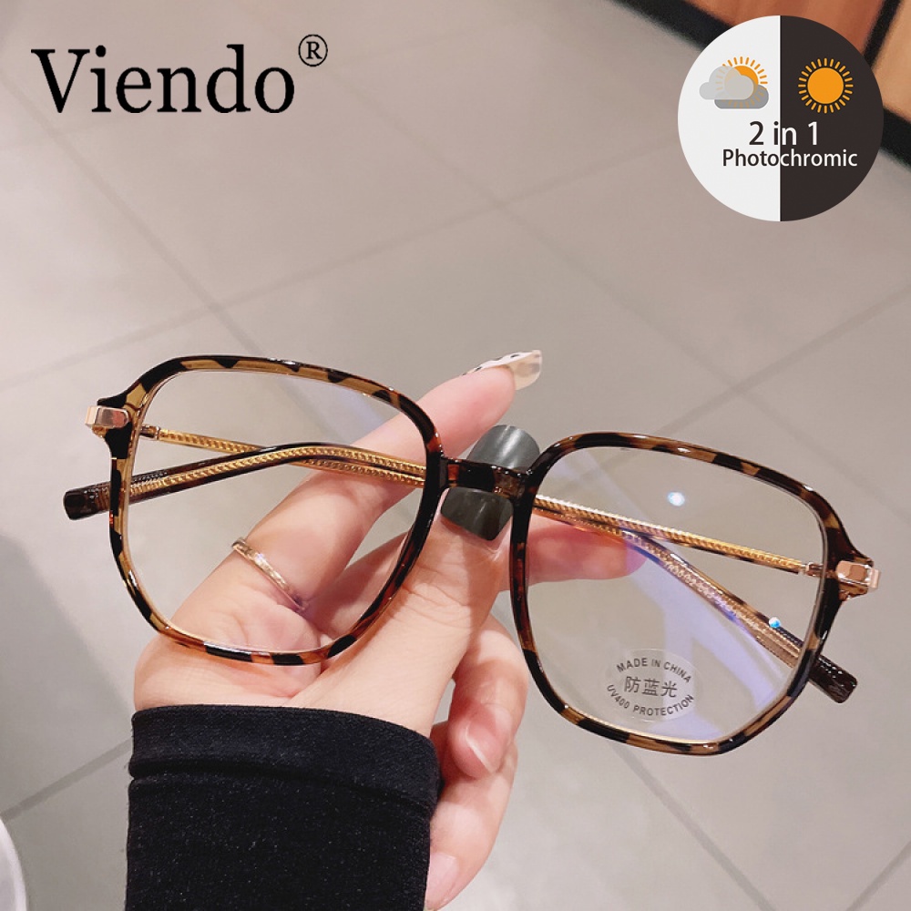 Over Sized Photochromic Anti Radiation Eye Glasses For Women Men Anti rad  Sun Adaptive Glass Anti Blue Ray Transition in Eyeglass Specs