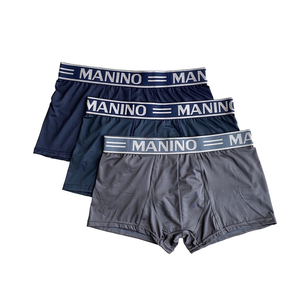 Set of 3 Manino trunk-shaped cold elastic men's underwear (blue tone ...