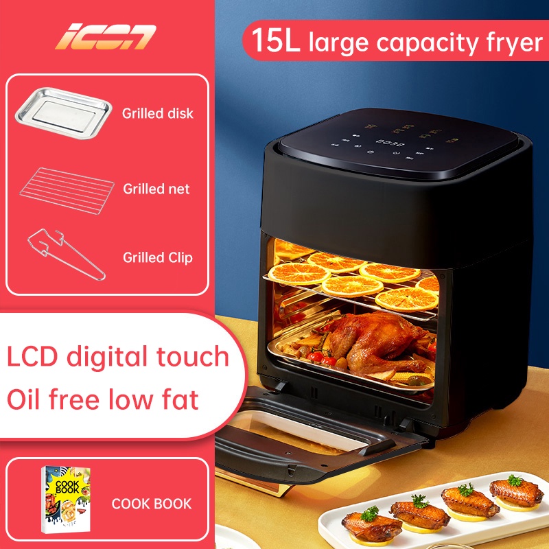 ICON Air Fryer Oven 15L 8L 4L Air Fyer Touch Digital Display Multi ...