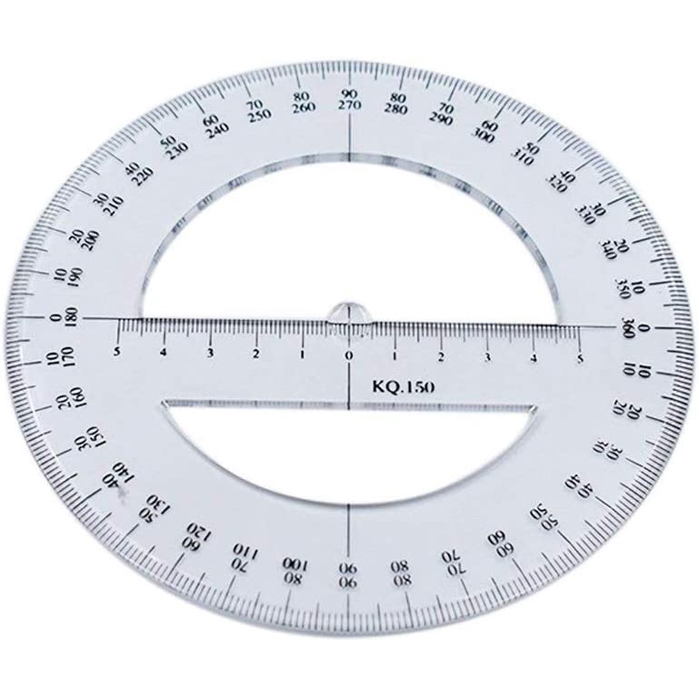 Multi-size 360 Degree Protractor Plastic Math Circle Protractors Clear ...