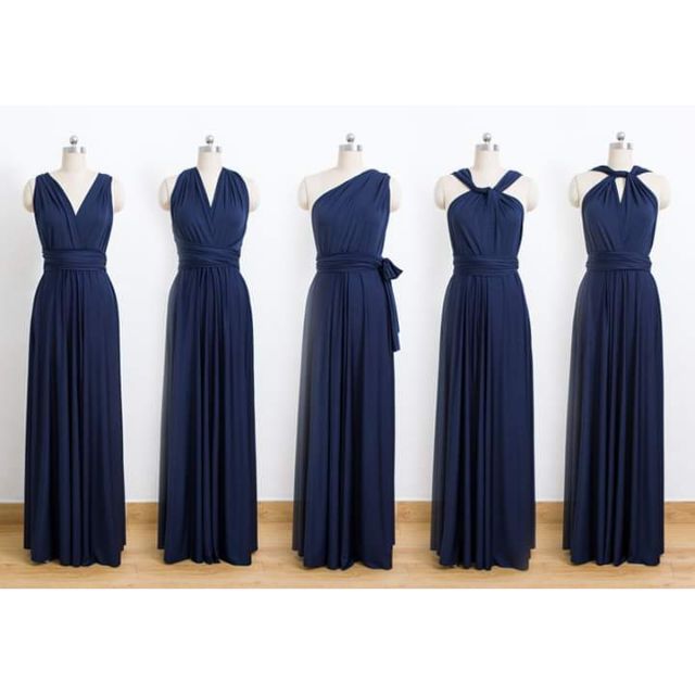 NAVY BLUE infinity dress Floorlength with Attached Tube Shopee Philippines