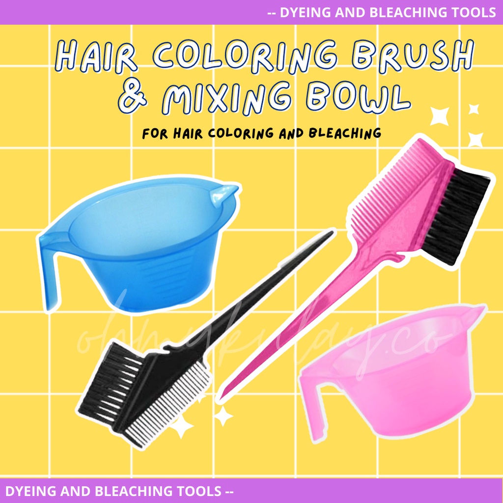 Hair Color Brush with Comb Mixing Bowl with handle for dyeing and