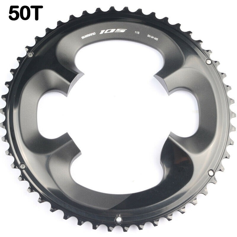 Plateau Vélo Route Aluminium 7075 110BCD 50-34T - Compatible Shimano 105 R7000/R8000/Dura-Ace, Léger 132g