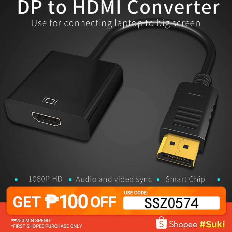 Display Port To 1080P HDMI Cable Adapter DP To HDMI Cable Adapter Male