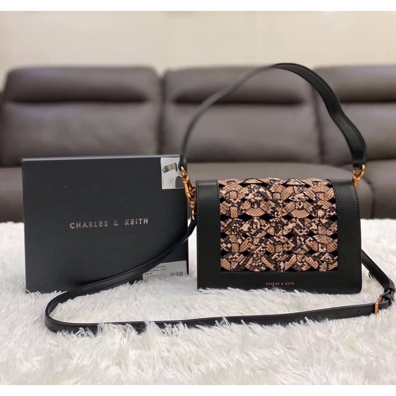 Charles and keith hot sale snakeskin bag