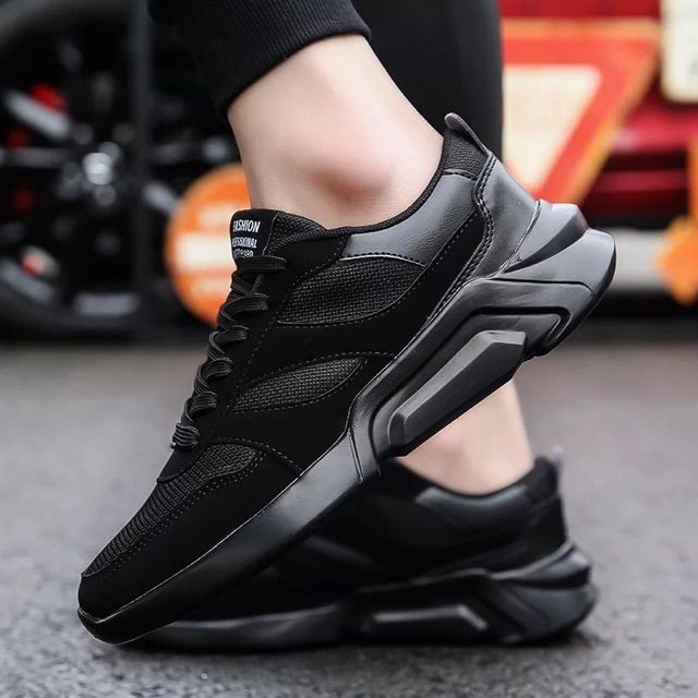 All black store rubber shoes