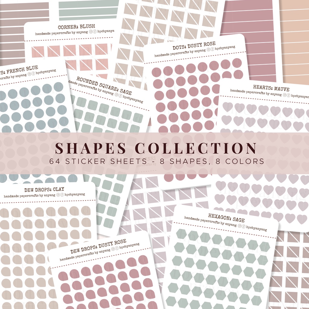 Shapes FULL Collection | 64 Sticker Sheets | Functional Stickers for ...