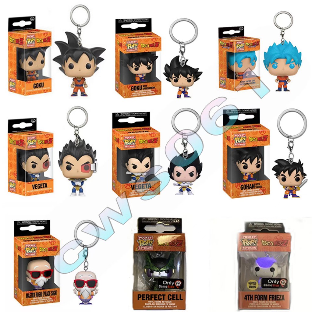 New Funko Pop Dragon Ball Z Vegetagokugohanmaster Roshi Pocket Keyring Cell Ltdfrieza Gitd 2405