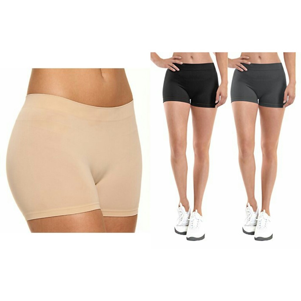 3PCS Boyleg & Cycling Hi-Quality for Ladies Black White Skin Tone Short  Nude Color Spandex Shorts Dailijia Inner Wear