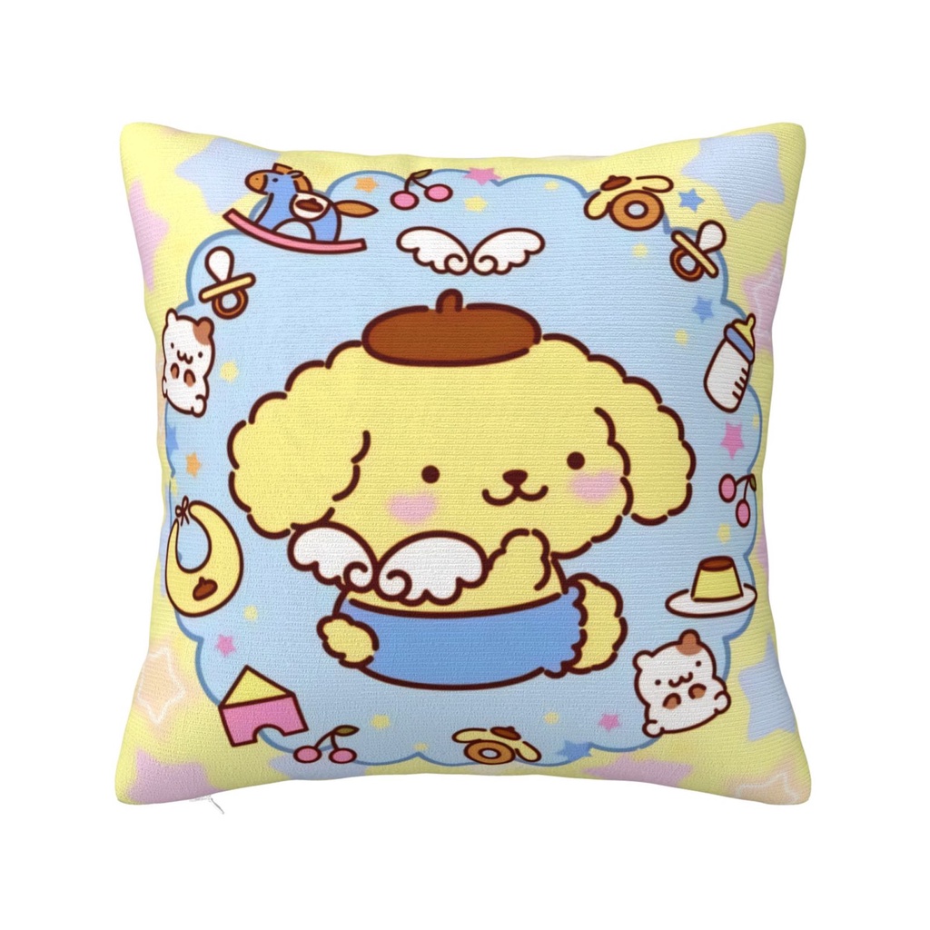 Sanrio Pompompurin Print Throw Pillow Case Cover For Sofa Bed Couch ...