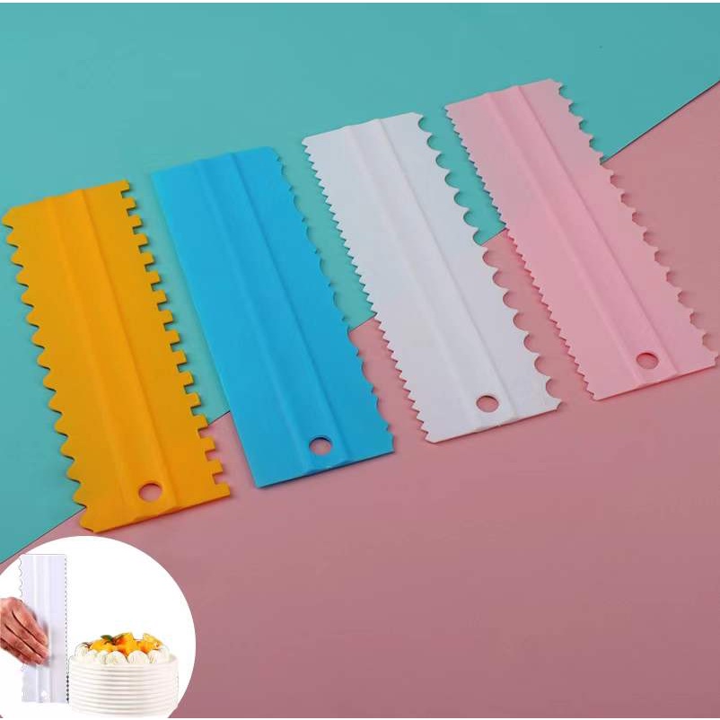 4pcs Cake Decorating Comb Smoother Scraper for Icing | Shopee Philippines