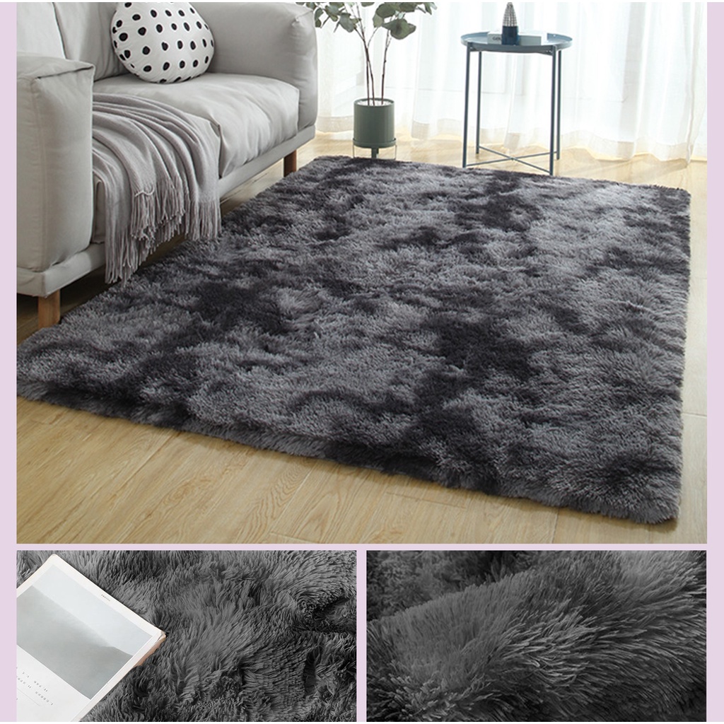 B-NEST 200x300cm Gradient Tie-dyed Fur Carpet Fluffy Super Plush soft ...