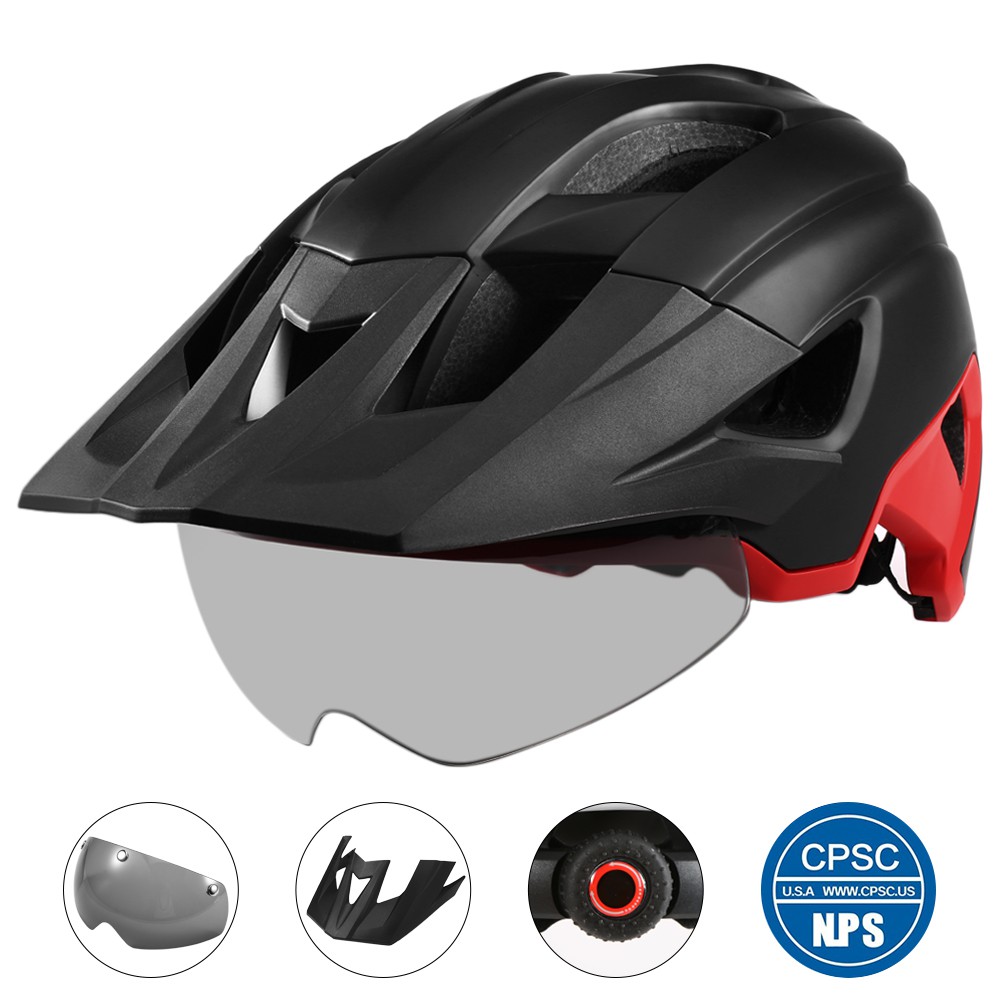 Detachable visor for clearance bicycle helmet