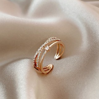 18K Rose Gold Ring Adjustable Simple Style Fashion Rings Women Zirconia  Diamonds/ Cincin Perempuan, Women's Fashion, Jewelry & Organisers,  Necklaces on Carousell