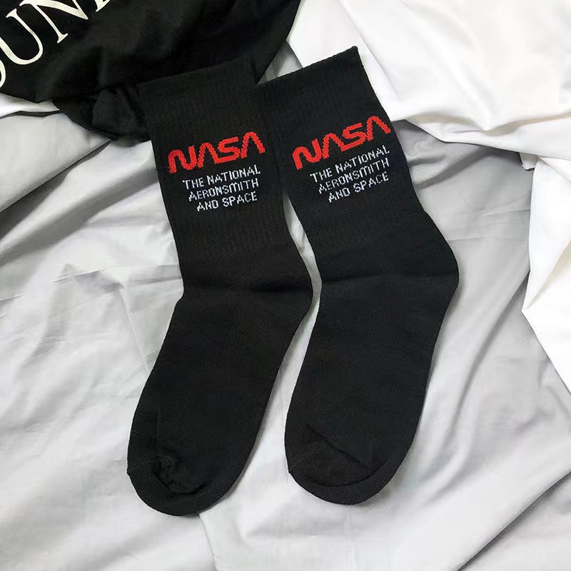 Nasa Men Socks Black White Medyas Casual socks for men women | Shopee ...