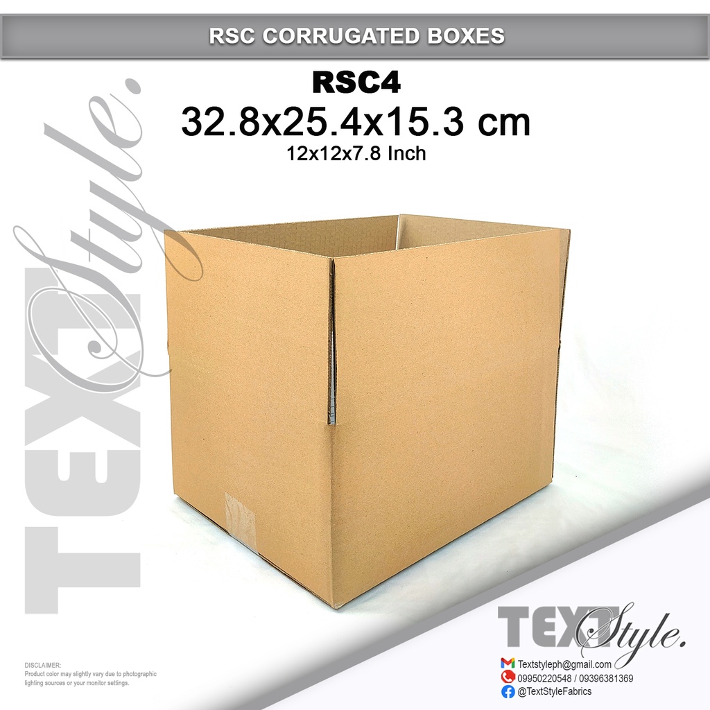 Textstyle Corrugated Box RSC Box RSC4 (32.8x25.4x15.3cm) - Sold per ...