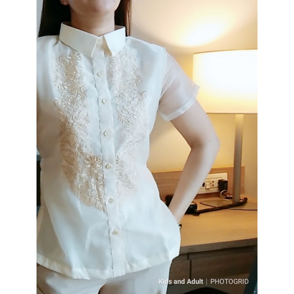 MODERN BARONG FOR WOMEN SHORT SLEEVE LADIES TOP BARONG | Shopee Philippines