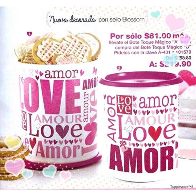 Tupperware love Canister & tumbler set (4pcs) | Shopee Philippines
