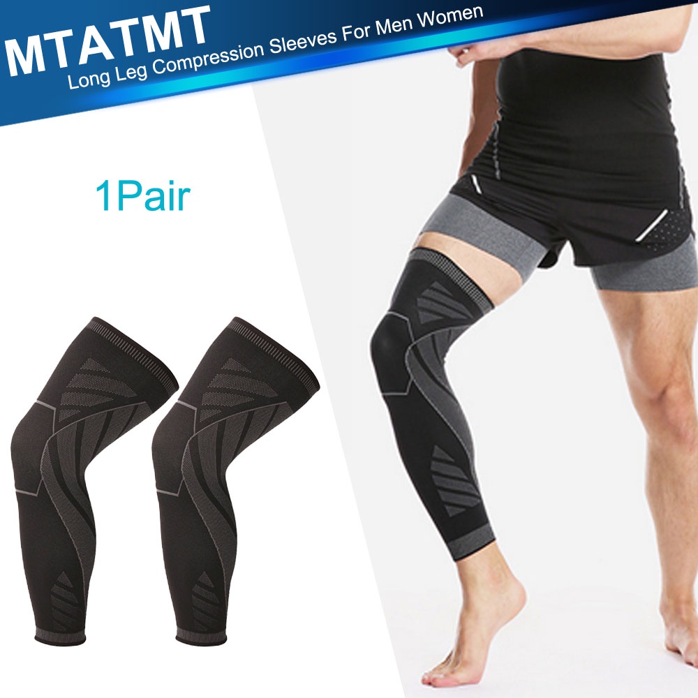 supporter basketball 1Pair Long Full Leg Compression Sleeves Knee Brace