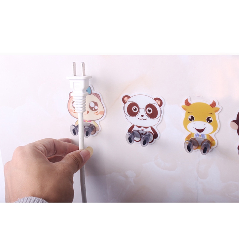 Cute Cartoon Animal Power Plug Hook Socket Holder Punch-free Cable ...