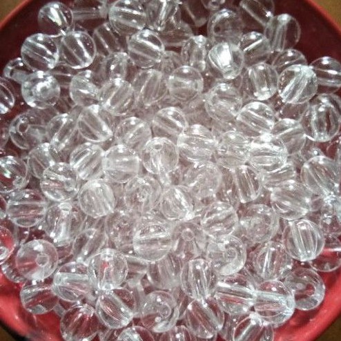 50 Pieces 8MM Round Smooth clear White Acrylic Beads | Shopee Philippines