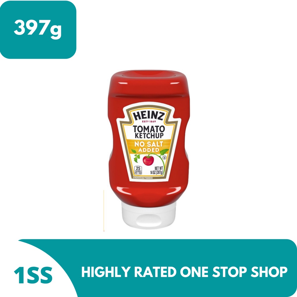 Heinz No Salt Added Tomato Ketchup 397g Shopee Philippines