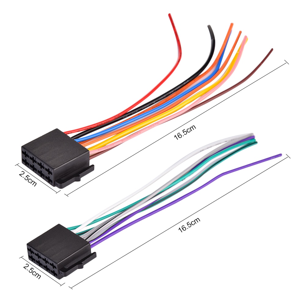 One Pair Double Din Car Stereo MP5 Power Cable Cord for Car Radio Power