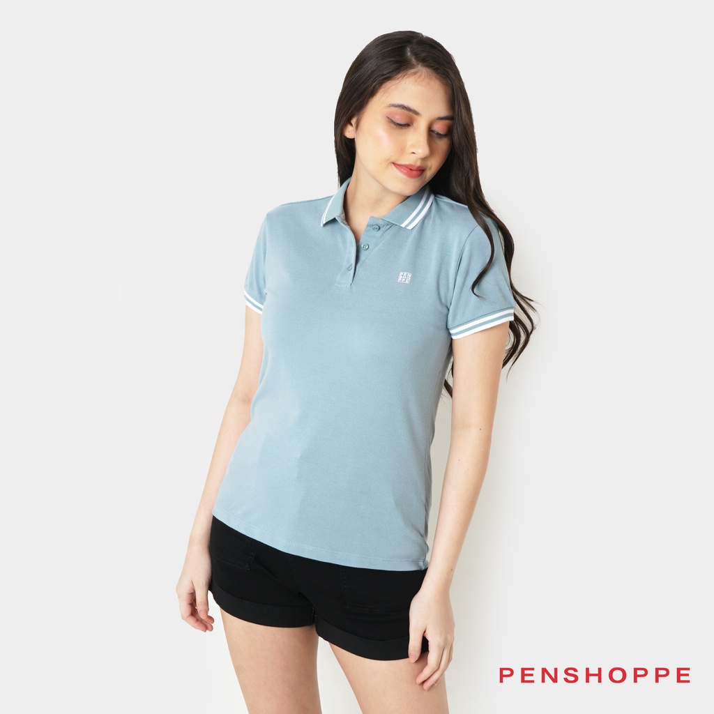 Penshoppe Semi Fit Polo with Collar Tipping Mint Green Shopee