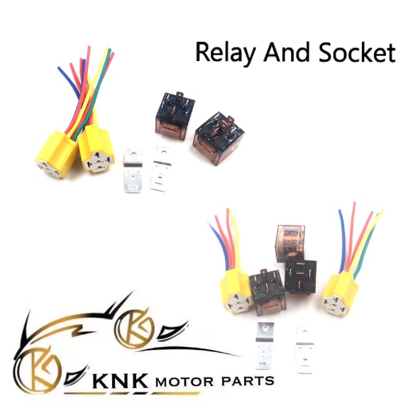 Knk Motor 12V Transparent Horn Mini Driving Light 1 Set 4pin 5pin Relay ...