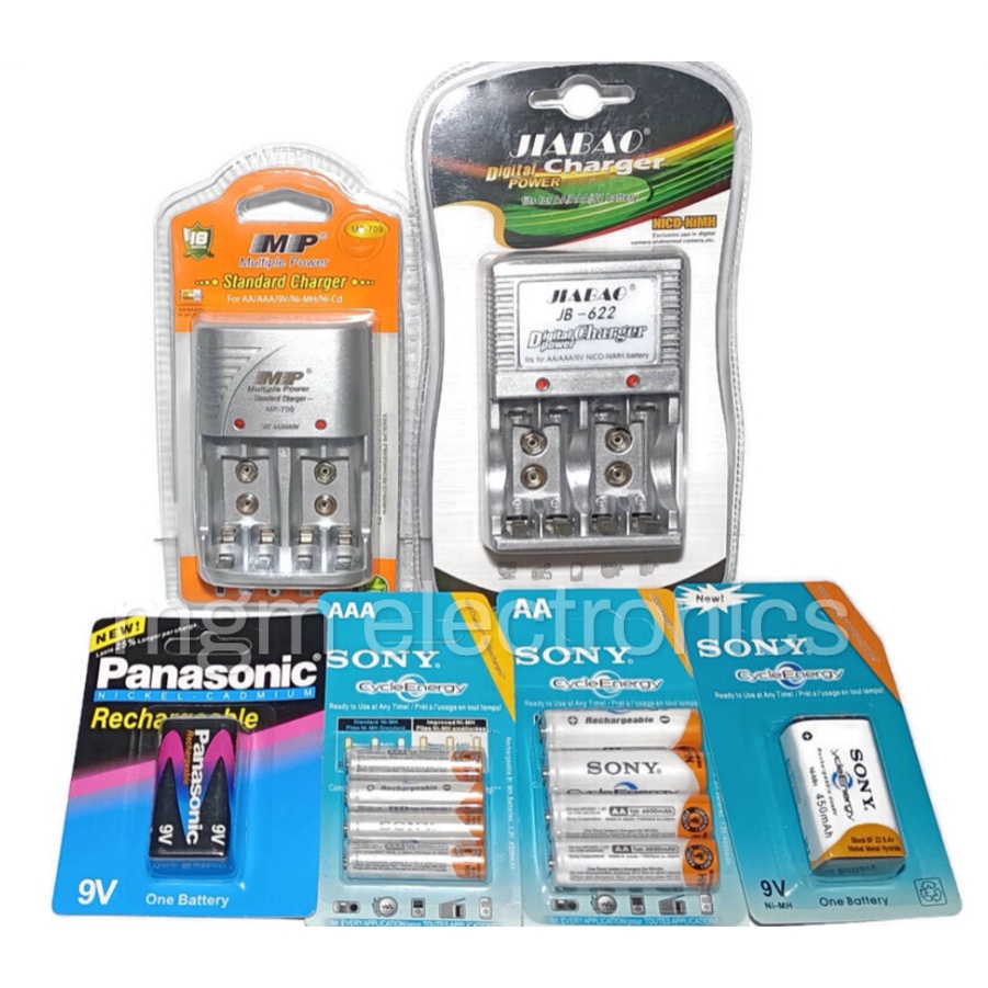 Rechargeable Battery AA, AAA, 9V, Universal Battery Charger MP709, JB622, MPC802B Shopee