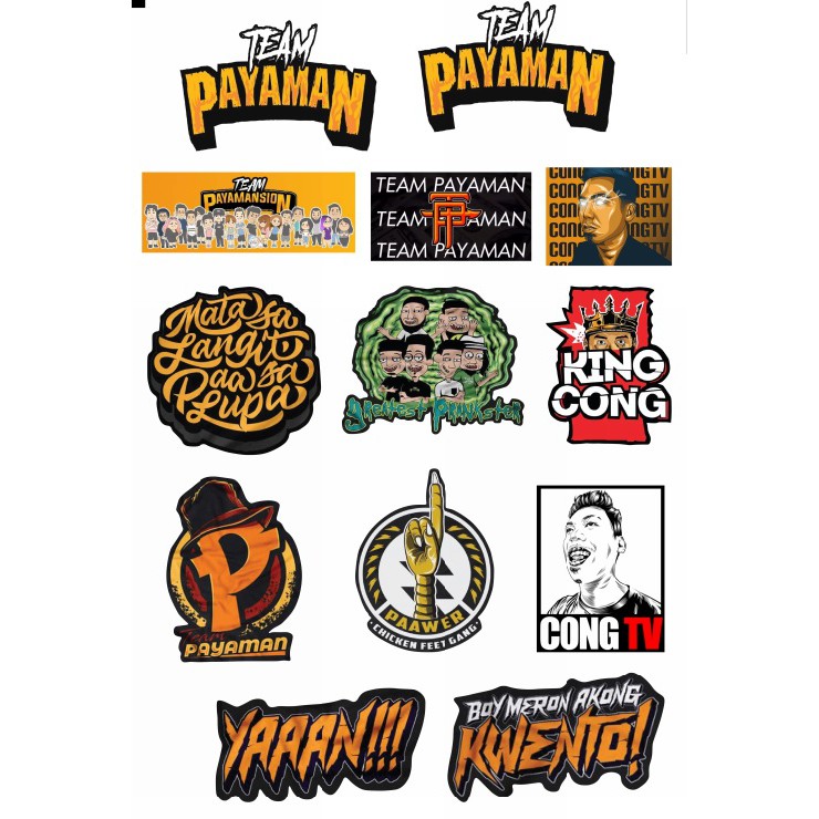 Team Payaman Sticker 26 PIECES Package Weather Proof Long Lasting VYNIL STICKERS