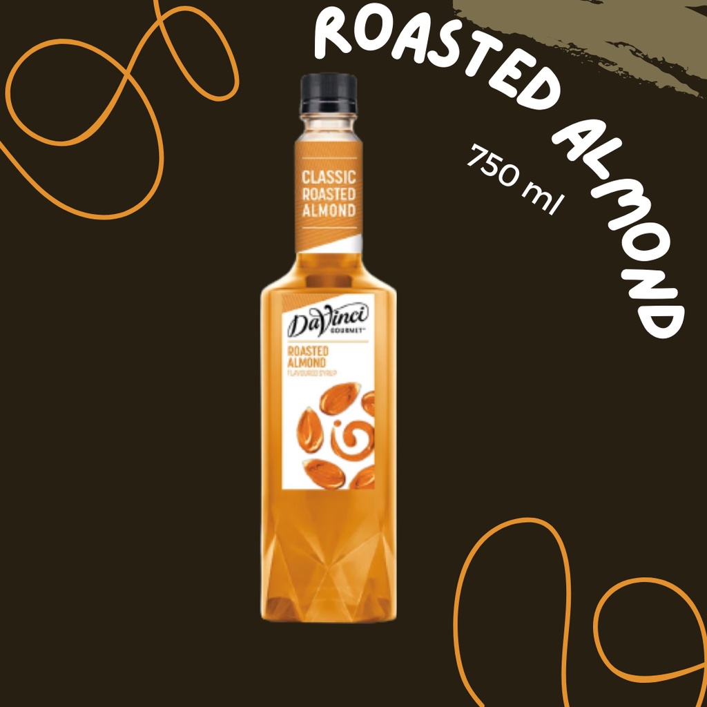 DaVinci Gourmet Roasted Almond Flavoured Syrup 750ml PUMP IS SOLD