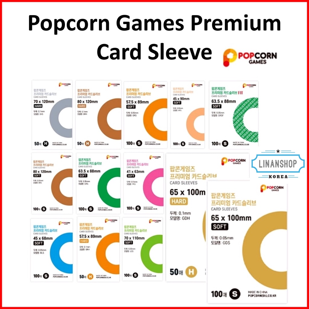 KOREA Popcorn Games Card Sleeves | Photo Card protector film Hard 50pcs /  Soft 100pcs | Shopee Philippines