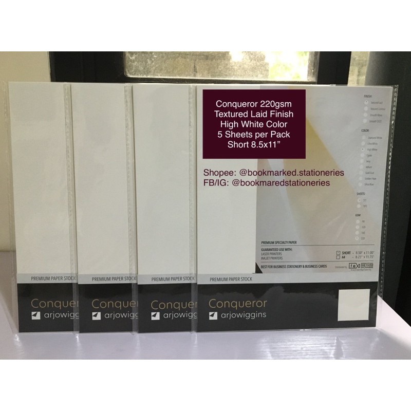 Conqueror Premium Specialty Paper 220 GSM Short Textured Laid Ultra