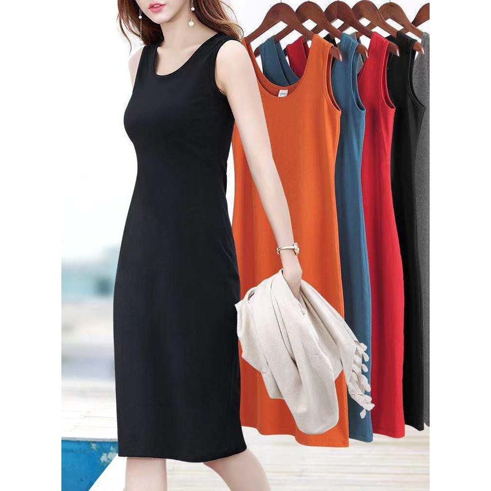 Plain hotsell sleeveless dress