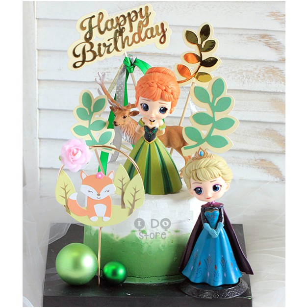 Ready Stock Diy Cute Elsa Princess Anna Princess Frozen Theme Birthday Cake Display Cake