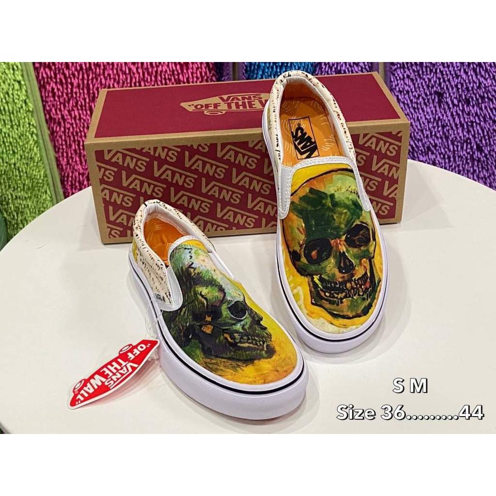 Vans van gogh on sale slip on skull