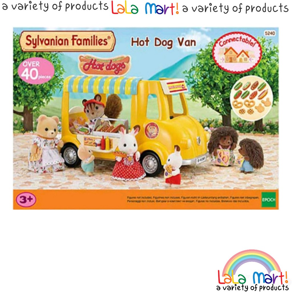 Sylvanian Family Family Hot Dog Van Toy Waffle Sausage Pretzels 