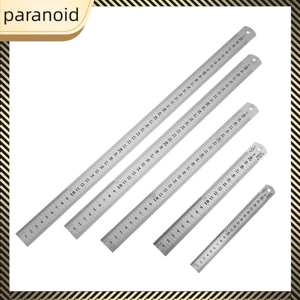 PARANOID Double Sided Measuring Metal Ruler Learning Office Stationery ...