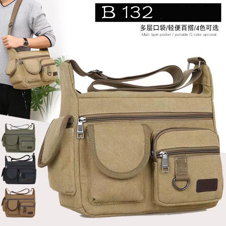 Canvas travel shoulder bag sales