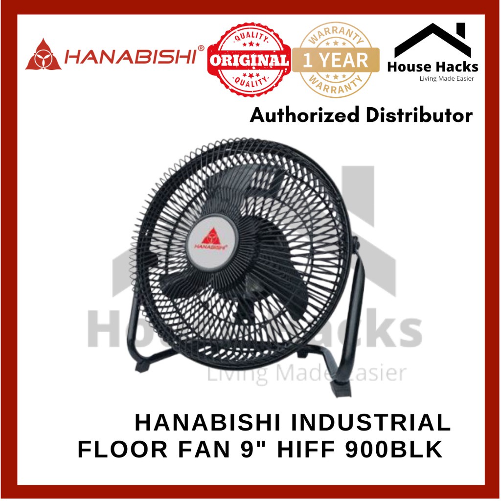 ♨Hanabishi Industrial Floor Fan 9" Hiff 900Blk (House Hacks) Shopee