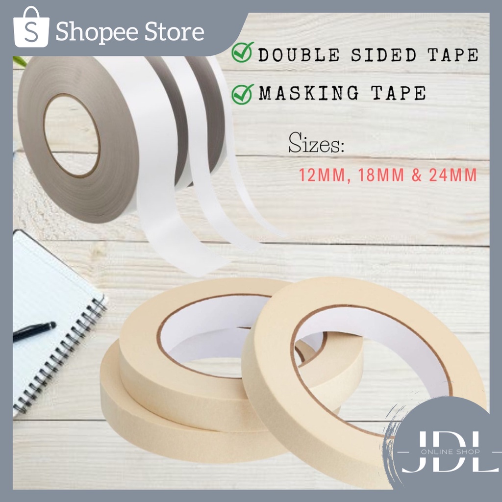 JDL Adhesive Masking Paper Tape and Double Sided Tape, Stationery