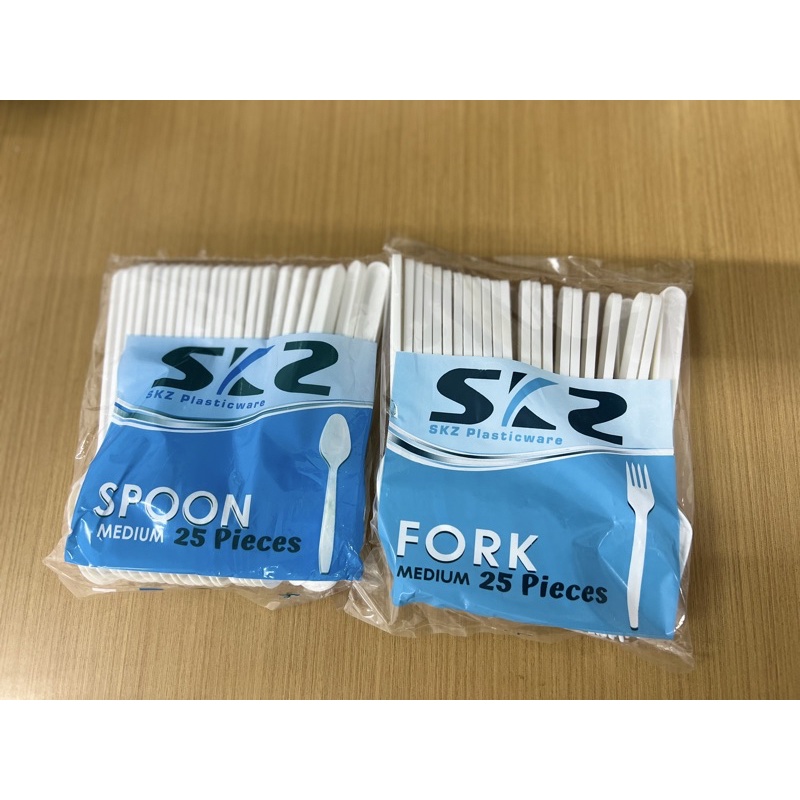 25pcs Disposable Plastic Spoon and Fork White Spoon White Fork Shopee Philippines