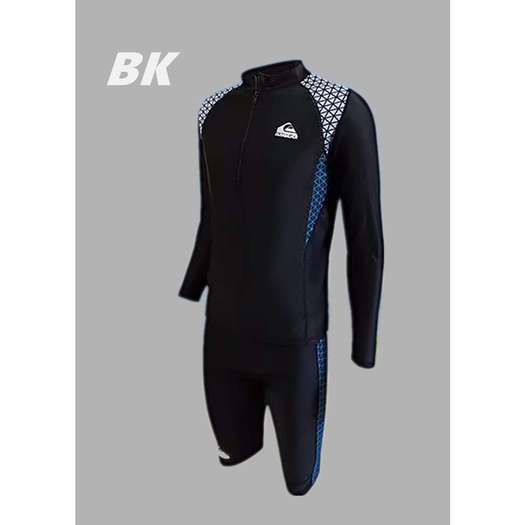 New quicksliver swimwear sunscreen long sleeve suit w/shorts for men